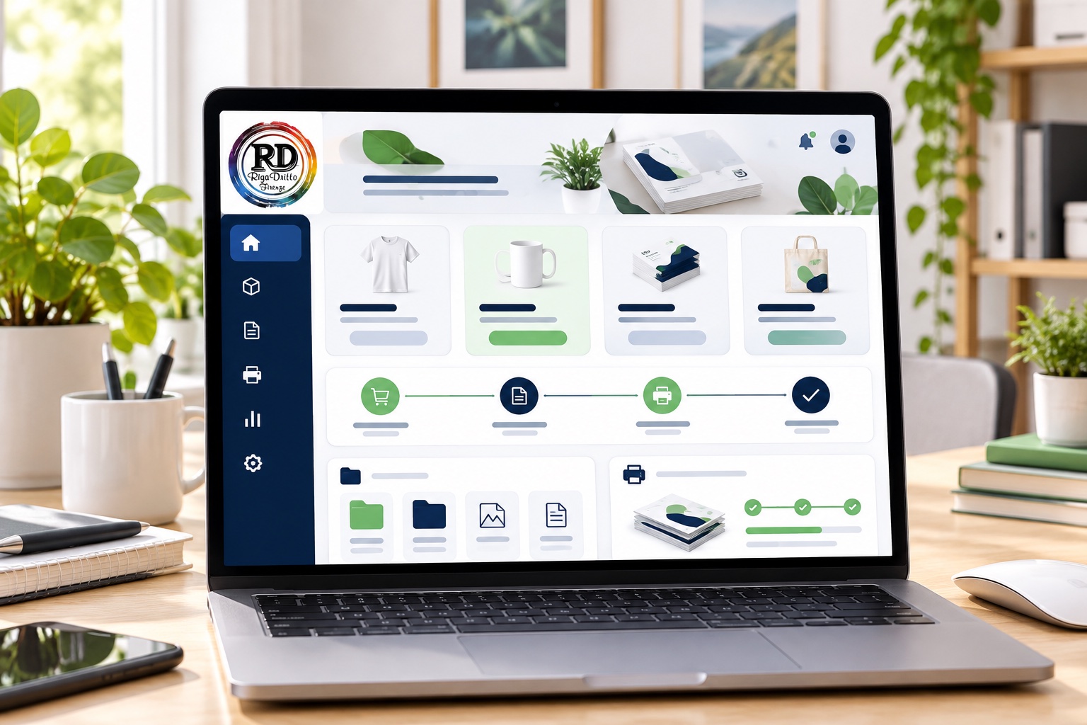 Esempio illustrativo di strumenti digitali Riga Dritto per prodotti e stampe